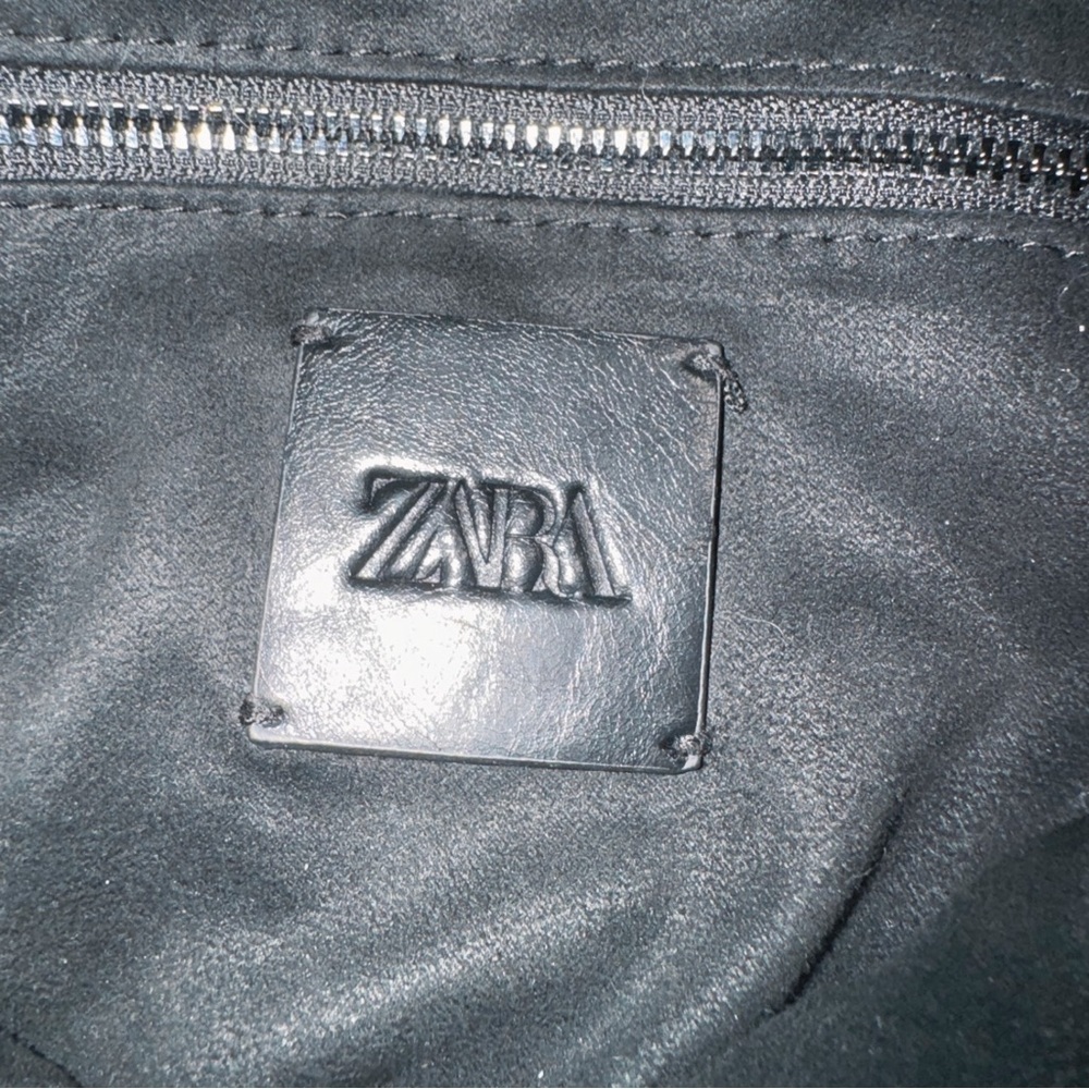 Zara Black Hobo Bag 14x14 Shoulder Purse Magnetic Clasp Designer Handbag - Picture 6 of 8